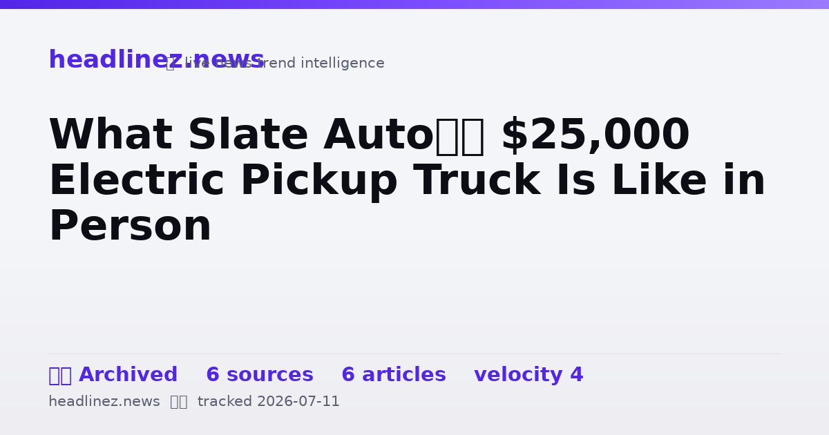 Visual summary for What Slate Auto’s $25,000 Electric Pickup Truck Is Like in Person