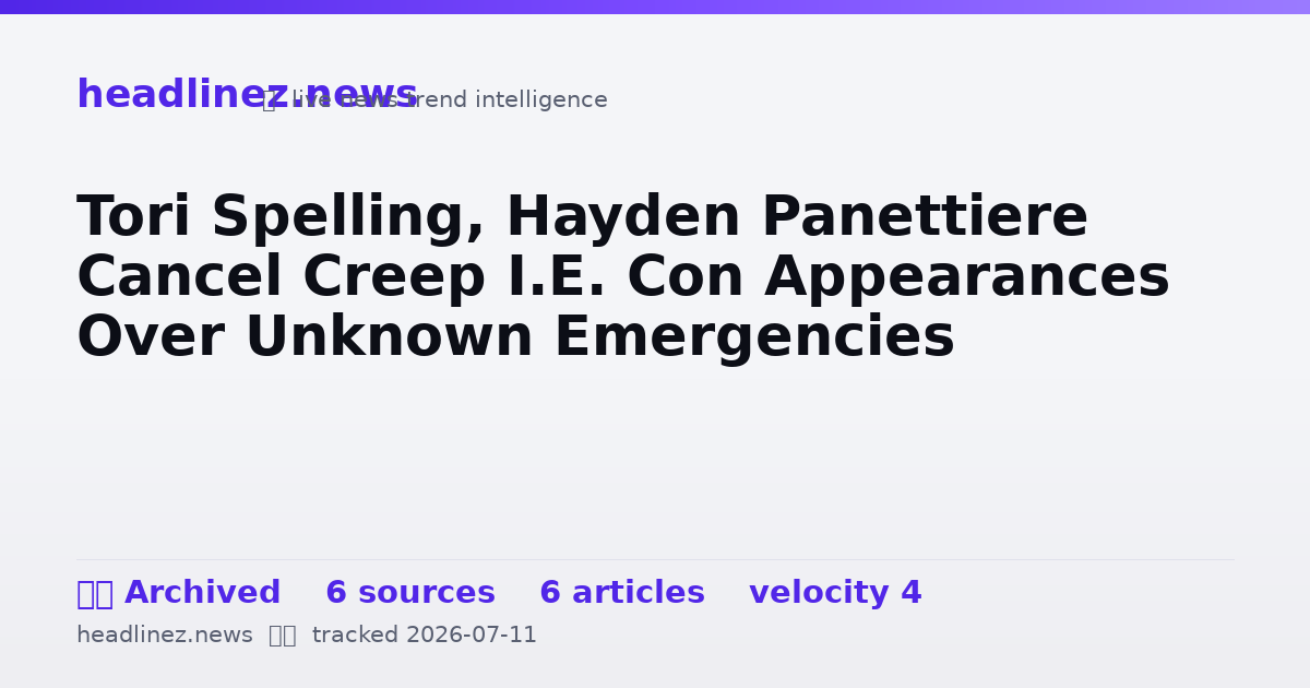 Visual summary for Tori Spelling, Hayden Panettiere Cancel Creep I.E. Con Appearances Over Unknown Emergencies