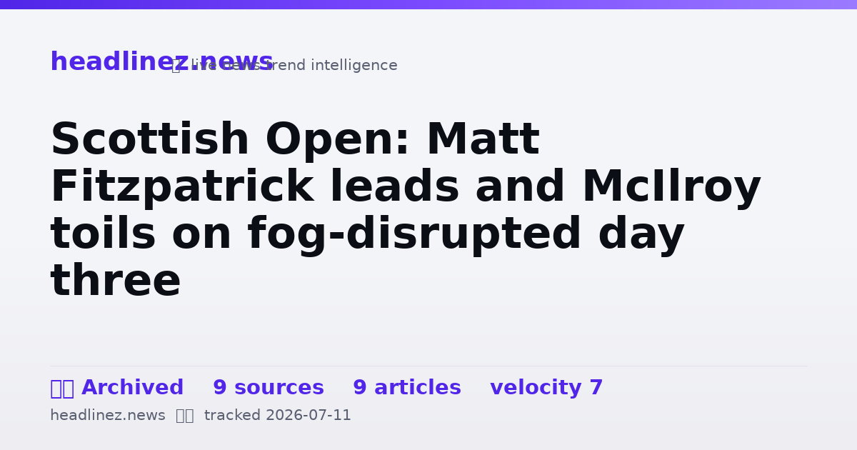 Visual summary for Scottish Open: Matt Fitzpatrick leads and McIlroy toils on fog-disrupted day three