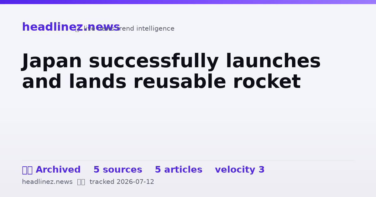 Visual summary for Japan successfully launches and lands reusable rocket