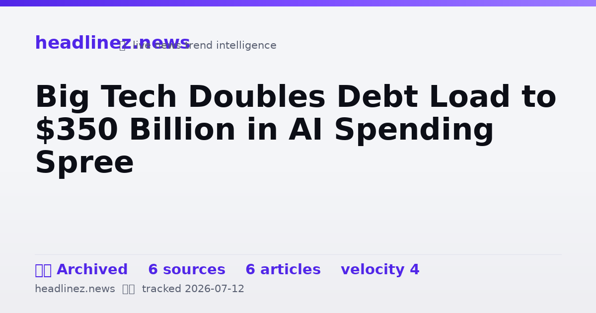 Visual summary for Big Tech Doubles Debt Load to $350 Billion in AI Spending Spree