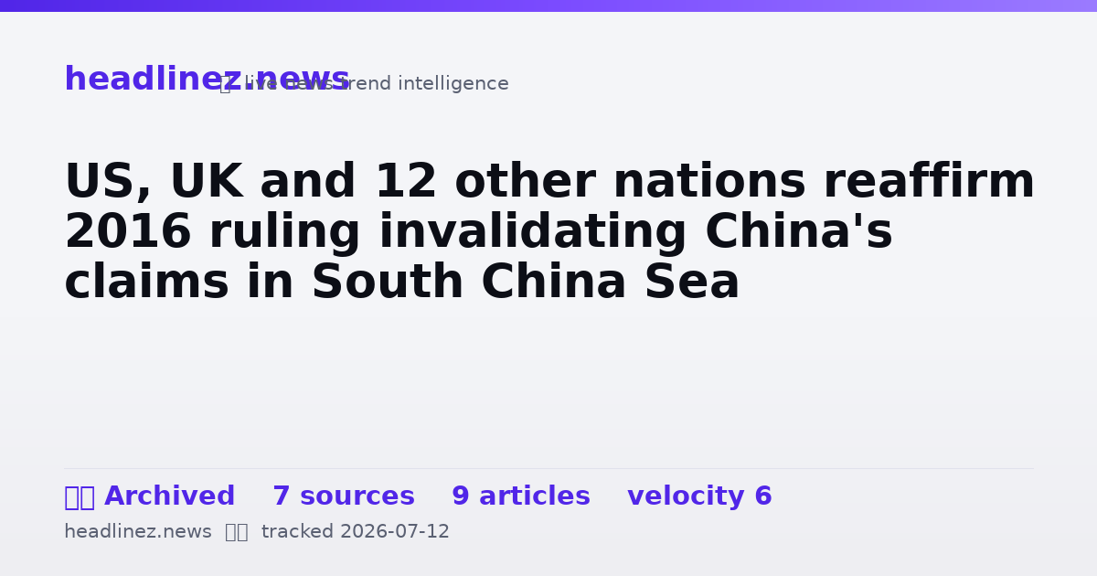 Visual summary for US, UK and 12 other nations reaffirm 2016 ruling invalidating China's claims in South China Sea