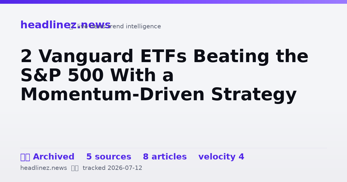 Visual summary for 2 Vanguard ETFs Beating the S&P 500 With a Momentum-Driven Strategy