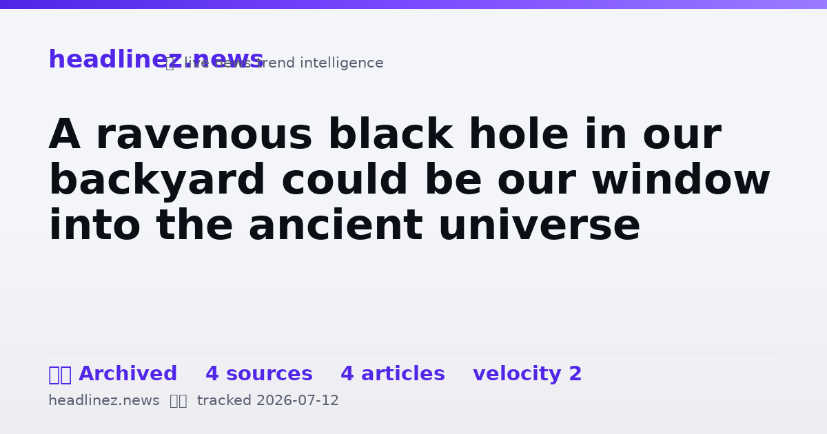 Visual summary for A ravenous black hole in our backyard could be our window into the ancient universe