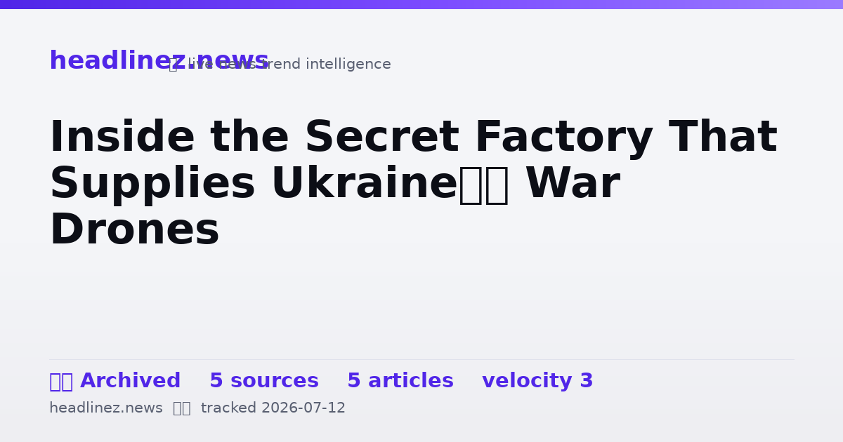 Visual summary for Inside the Secret Factory That Supplies Ukraine’s War Drones