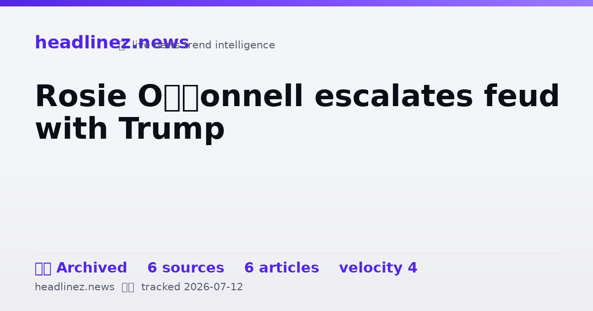 Visual summary for Rosie O’Donnell escalates feud with Trump