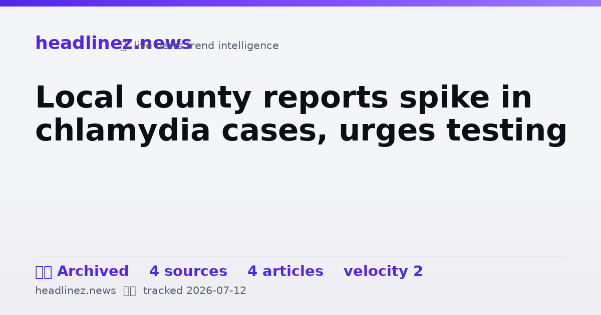 Visual summary for Local county reports spike in chlamydia cases, urges testing
