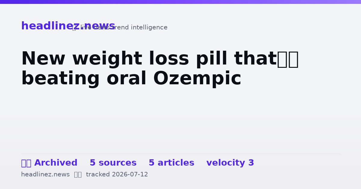 Visual summary for New weight loss pill that’s beating oral Ozempic
