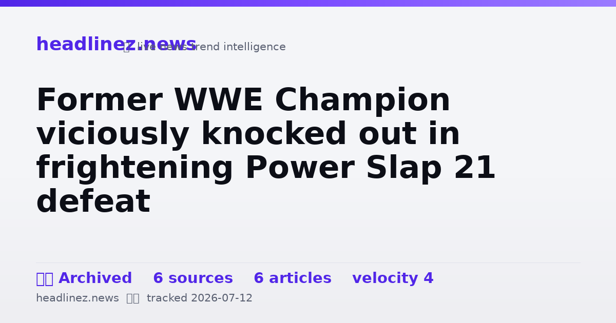 Visual summary for Former WWE Champion viciously knocked out in frightening Power Slap 21 defeat