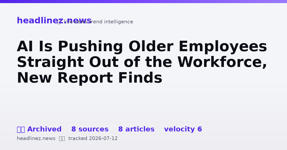 Visual summary for AI Is Pushing Older Employees Straight Out of the Workforce, New Report Finds