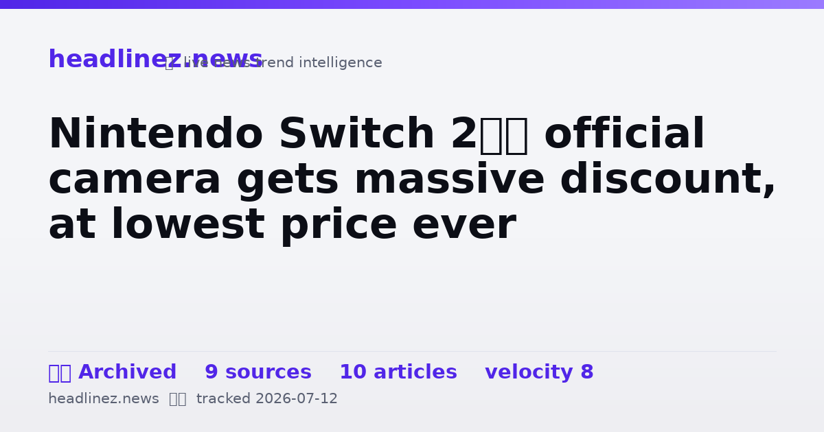 Visual summary for Nintendo Switch 2’s official camera gets massive discount, at lowest price ever