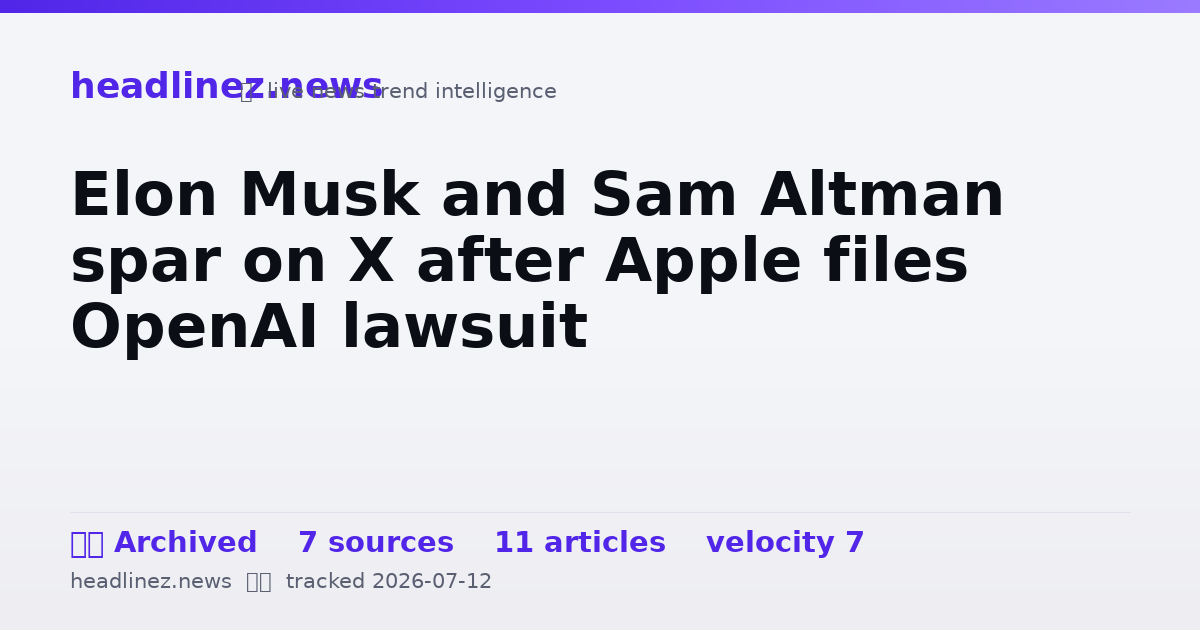 Visual summary for Elon Musk and Sam Altman spar on X after Apple files OpenAI lawsuit