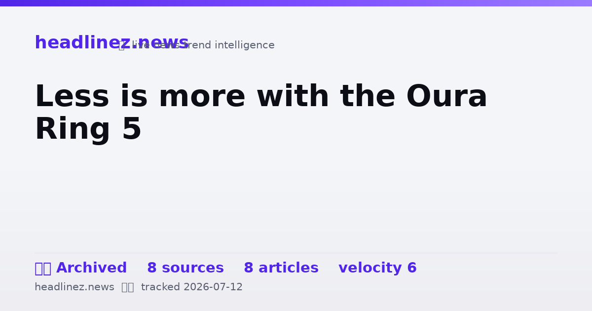 Visual summary for Less is more with the Oura Ring 5
