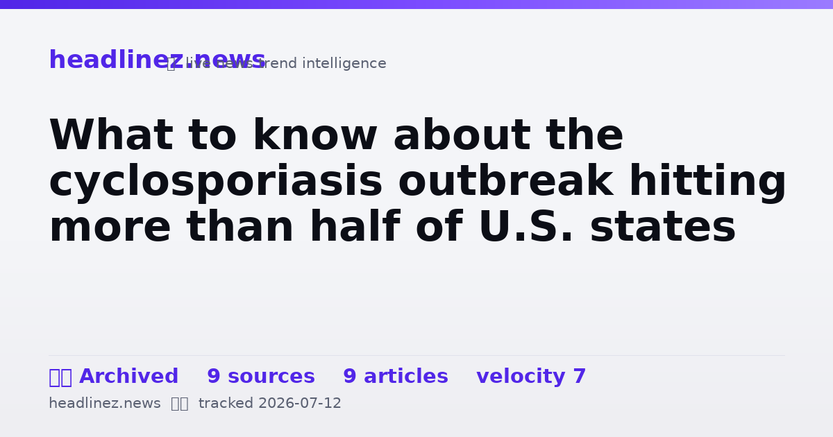 Visual summary for What to know about the cyclosporiasis outbreak hitting more than half of U.S. states