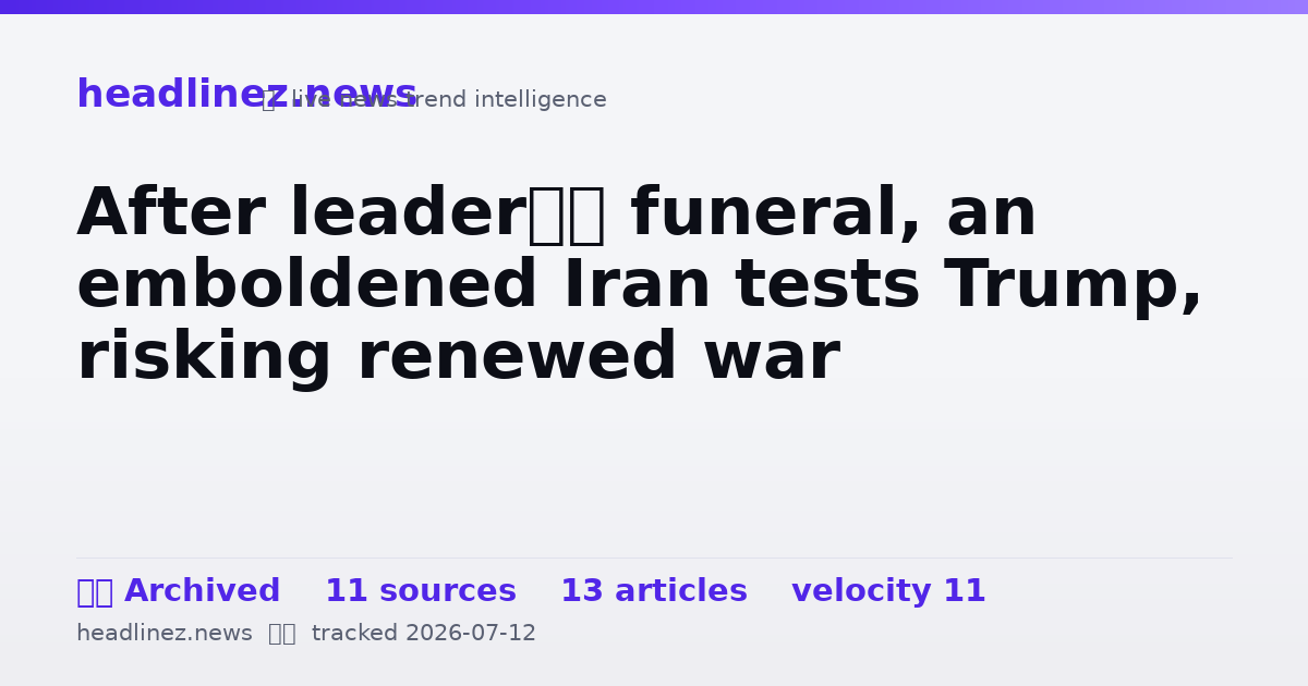 Visual summary for After leader’s funeral, an emboldened Iran tests Trump, risking renewed war