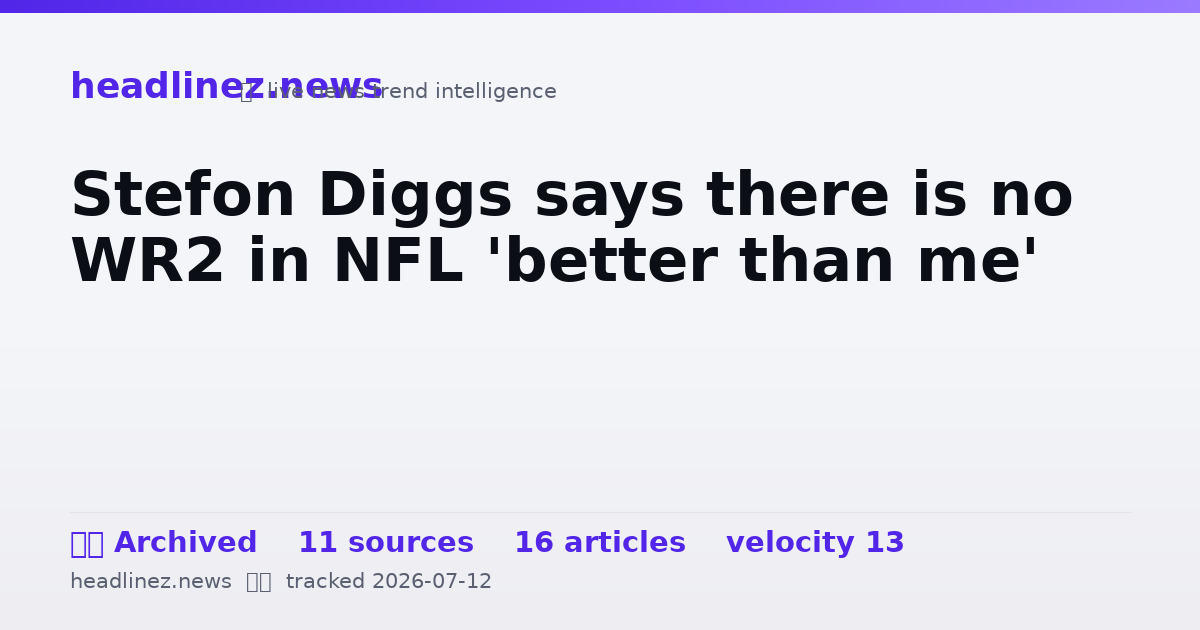Visual summary for Stefon Diggs says there is no WR2 in NFL 'better than me'