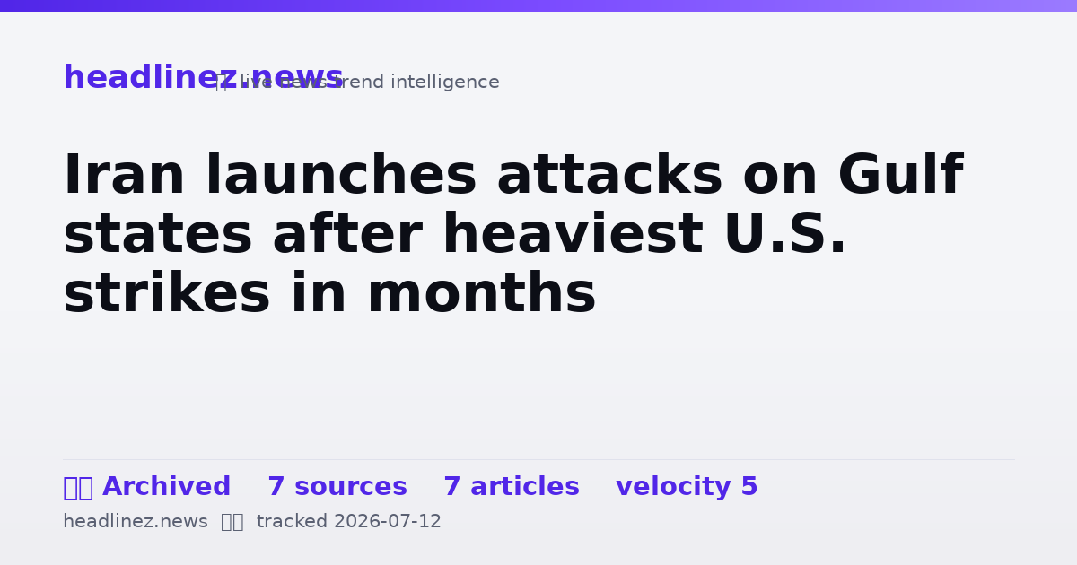Visual summary for Iran launches attacks on Gulf states after heaviest U.S. strikes in months