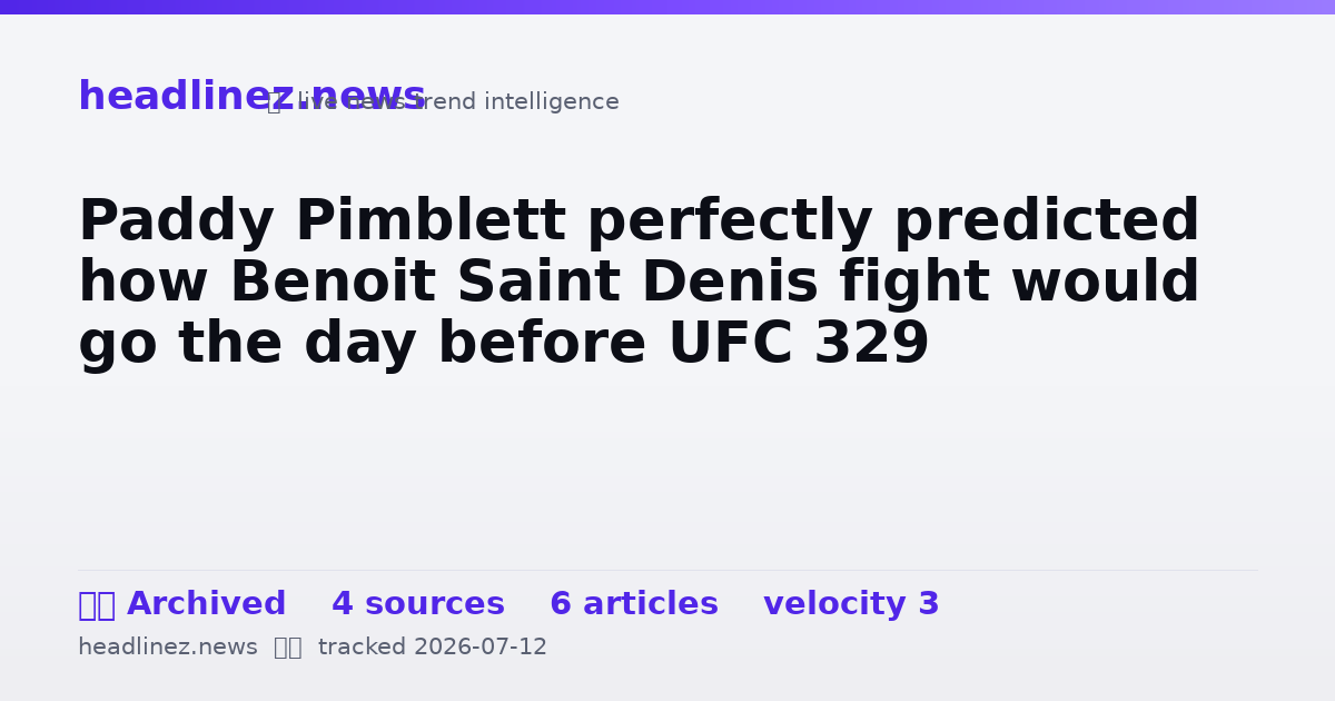 Visual summary for Paddy Pimblett perfectly predicted how Benoit Saint Denis fight would go the day before UFC 329