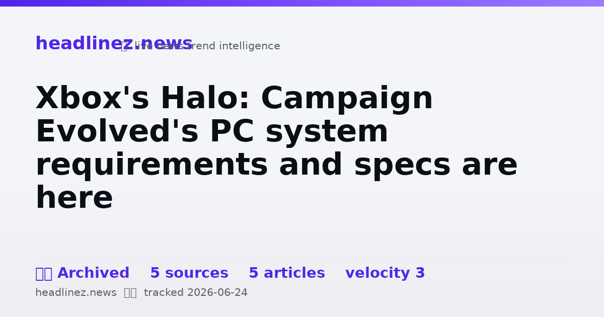 Visual summary for Xbox's Halo: Campaign Evolved's PC system requirements and specs are here