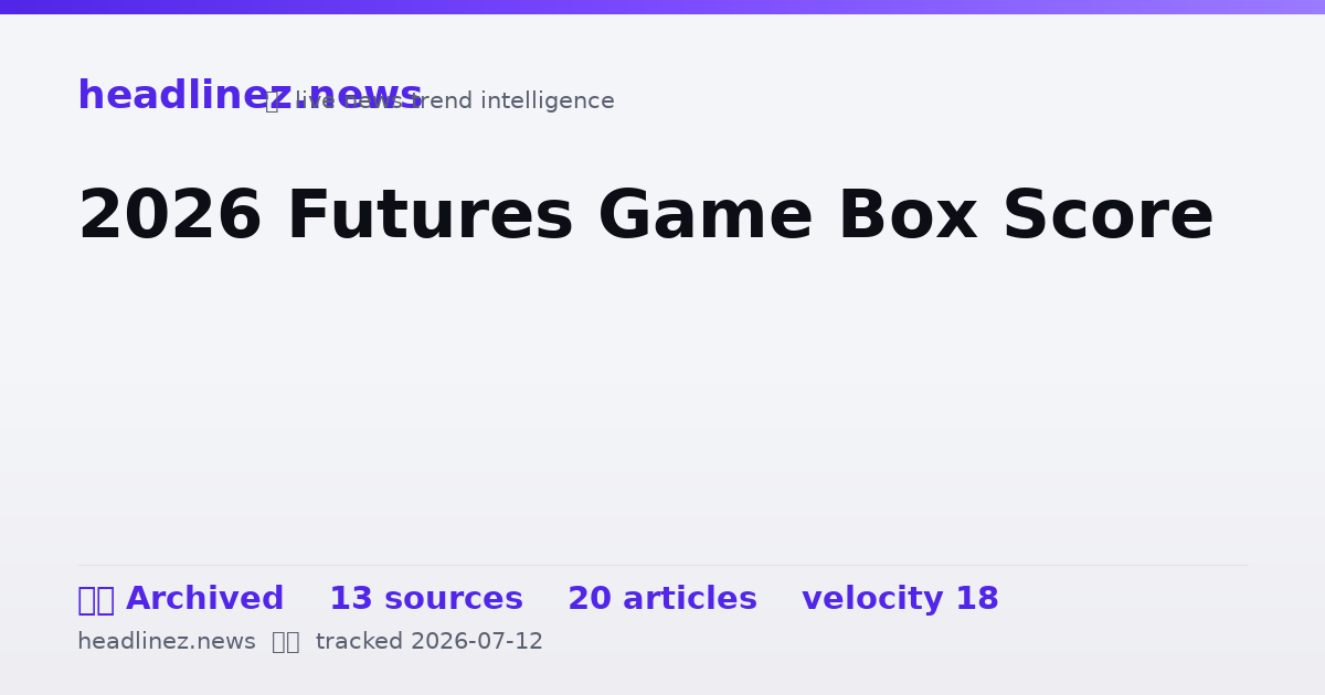 Visual summary for 2026 Futures Game Box Score