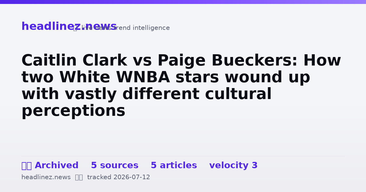 Visual summary for Caitlin Clark vs Paige Bueckers: How two White WNBA stars wound up with vastly different cultural perceptions