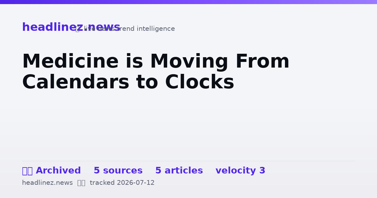 Visual summary for Medicine is Moving From Calendars to Clocks