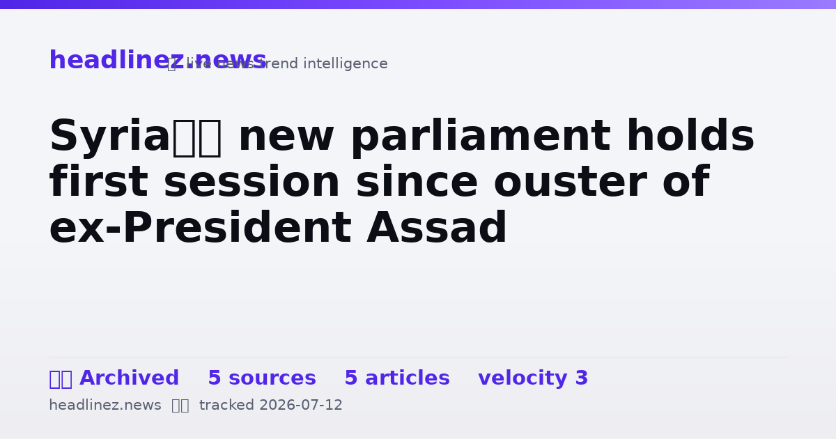 Visual summary for Syria’s new parliament holds first session since ouster of ex-President Assad
