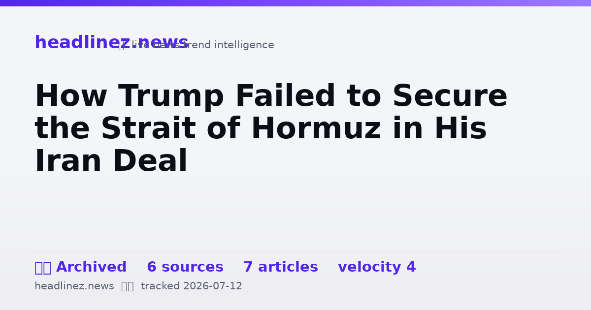 Visual summary for How Trump Failed to Secure the Strait of Hormuz in His Iran Deal
