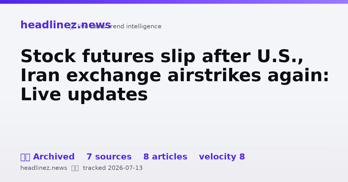 Visual summary for Stock futures slip after U.S., Iran exchange airstrikes again: Live updates