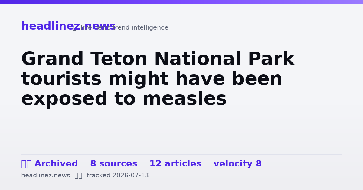 Visual summary for Grand Teton National Park tourists might have been exposed to measles
