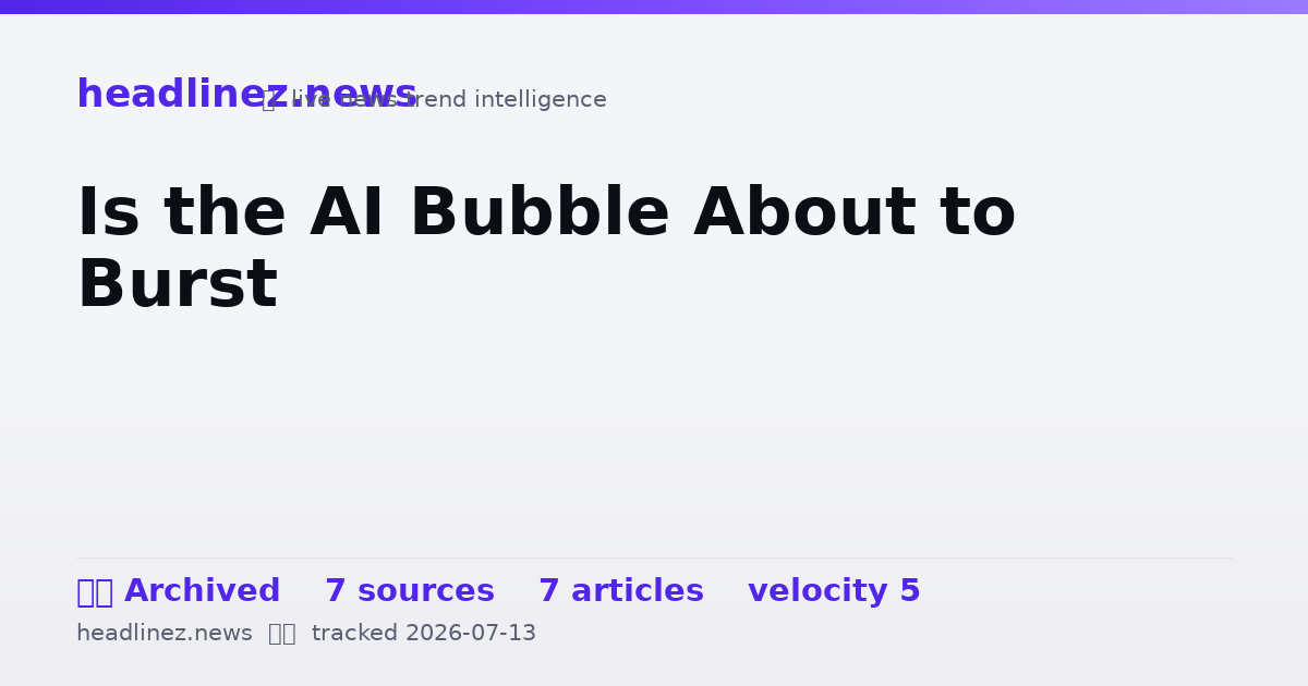 Visual summary for Is the AI Bubble About to Burst