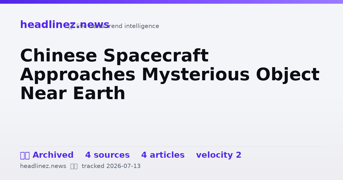 Visual summary for Chinese Spacecraft Approaches Mysterious Object Near Earth