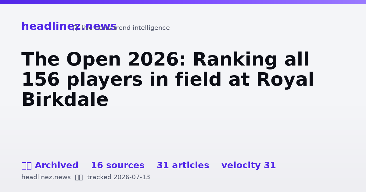 Visual summary for The Open 2026: Ranking all 156 players in field at Royal Birkdale