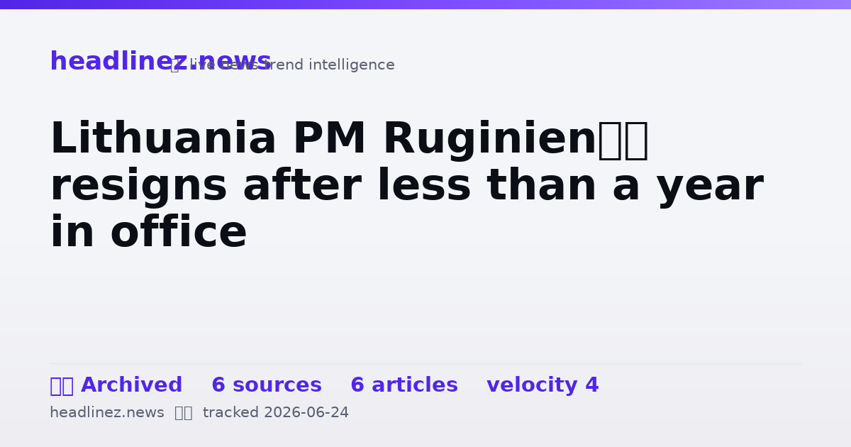 Visual summary for Lithuania PM Ruginienė resigns after less than a year in office