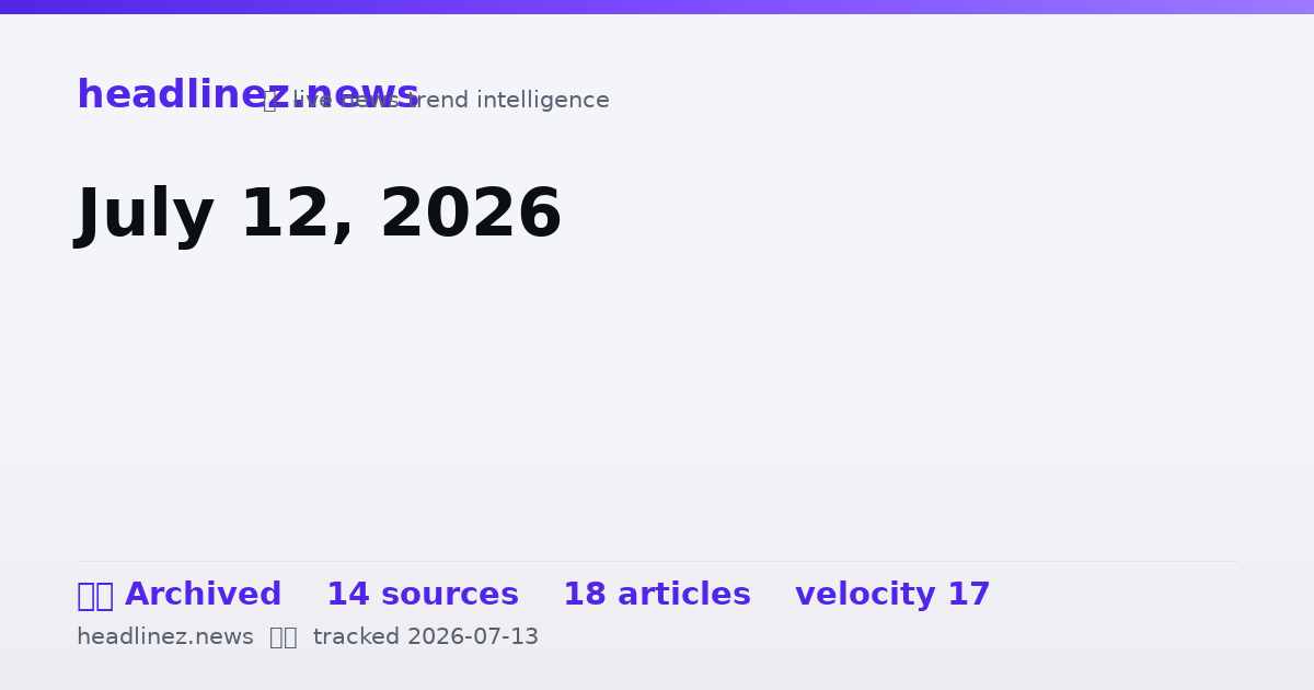 Visual summary for July 12, 2026