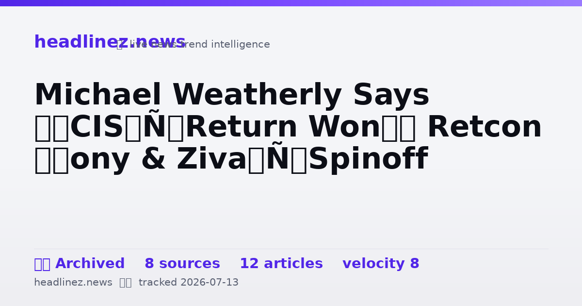 Visual summary for Michael Weatherly Says ‘NCIS’ Return Won’t Retcon ‘Tony & Ziva’ Spinoff