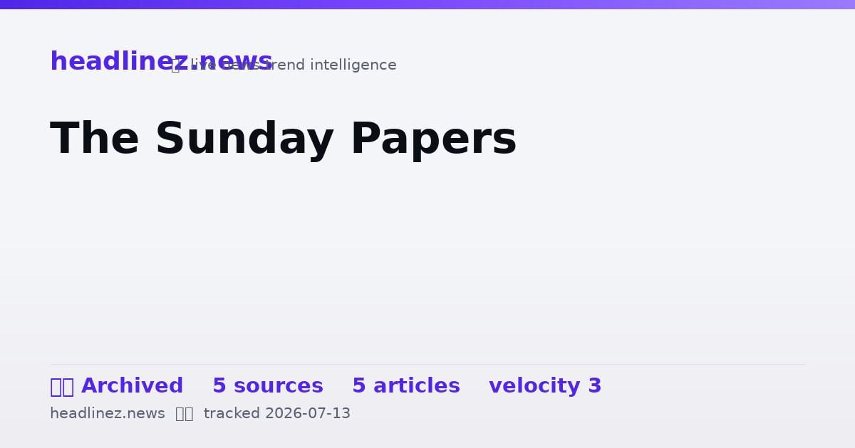 Visual summary for The Sunday Papers
