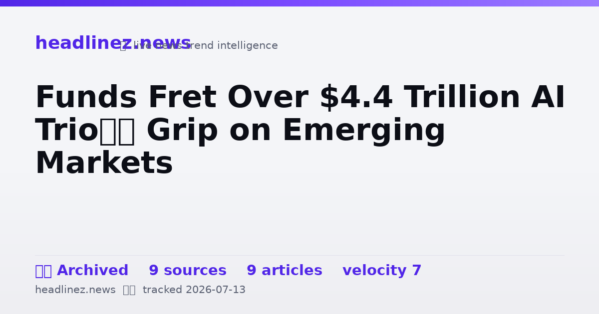 Visual summary for Funds Fret Over $4.4 Trillion AI Trio’s Grip on Emerging Markets