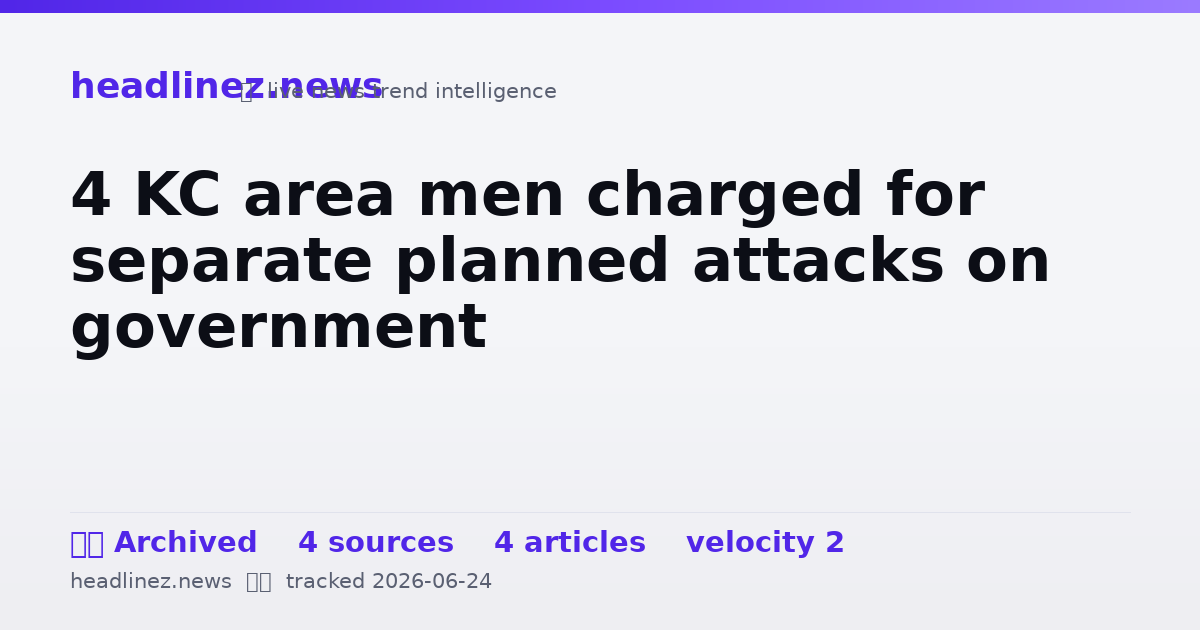 Visual summary for 4 KC area men charged for separate planned attacks on government