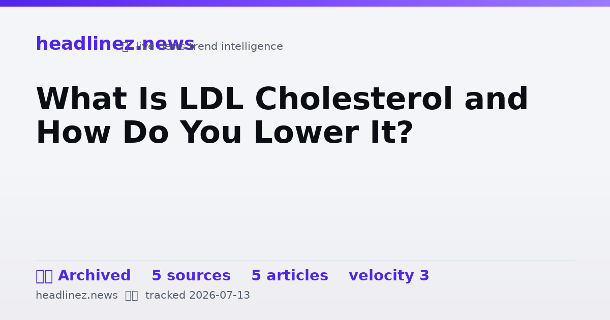 Visual summary for What Is LDL Cholesterol and How Do You Lower It?