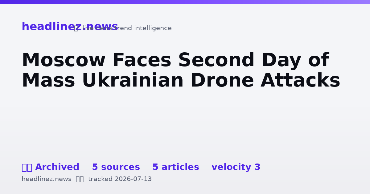 Visual summary for Moscow Faces Second Day of Mass Ukrainian Drone Attacks
