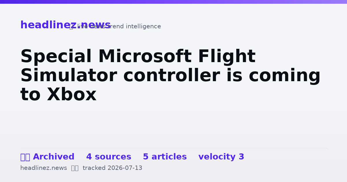 Visual summary for Special Microsoft Flight Simulator controller is coming to Xbox
