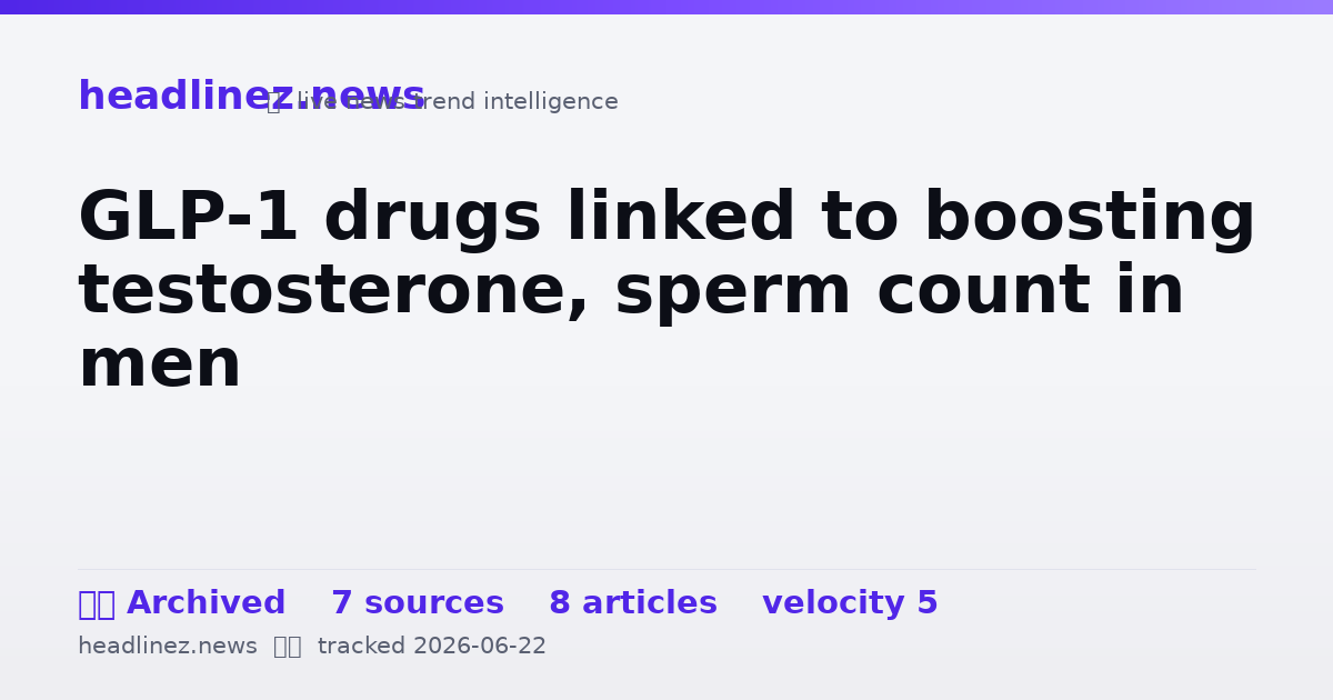 Visual summary for GLP-1 drugs linked to boosting testosterone, sperm count in men