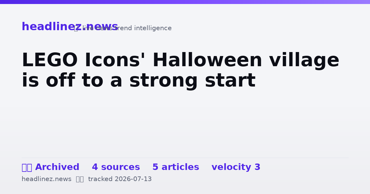 Visual summary for LEGO Icons' Halloween village is off to a strong start