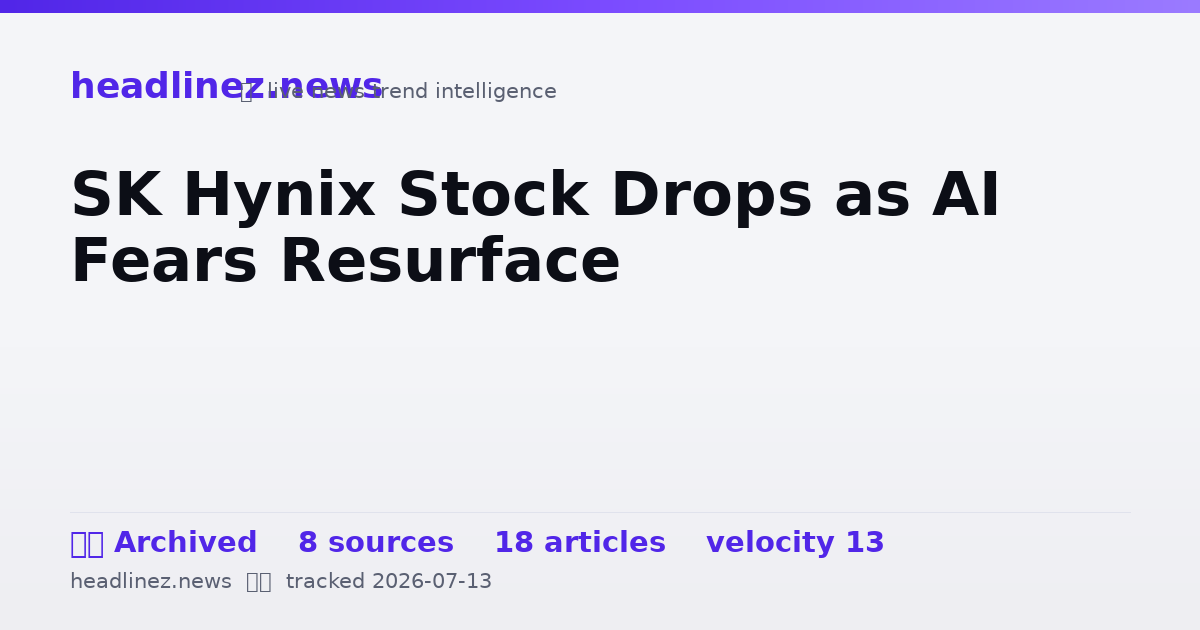 Visual summary for SK Hynix Stock Drops as AI Fears Resurface