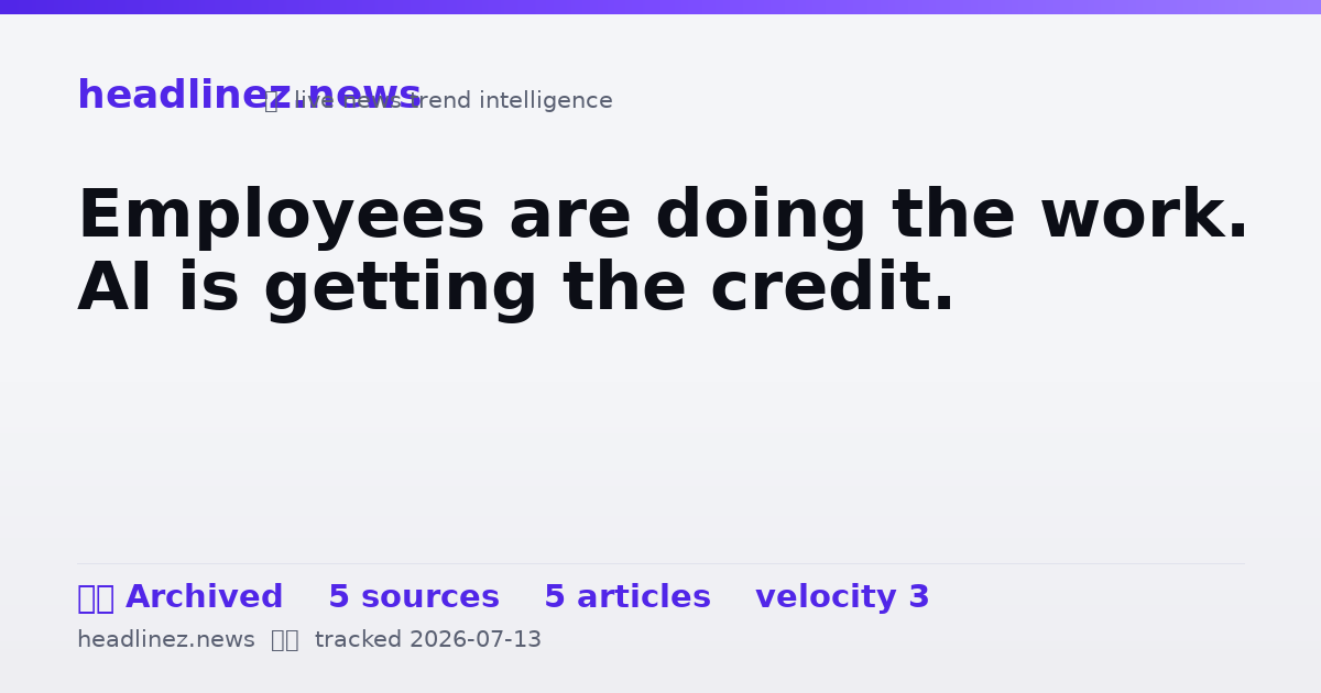 Visual summary for Employees are doing the work. AI is getting the credit.