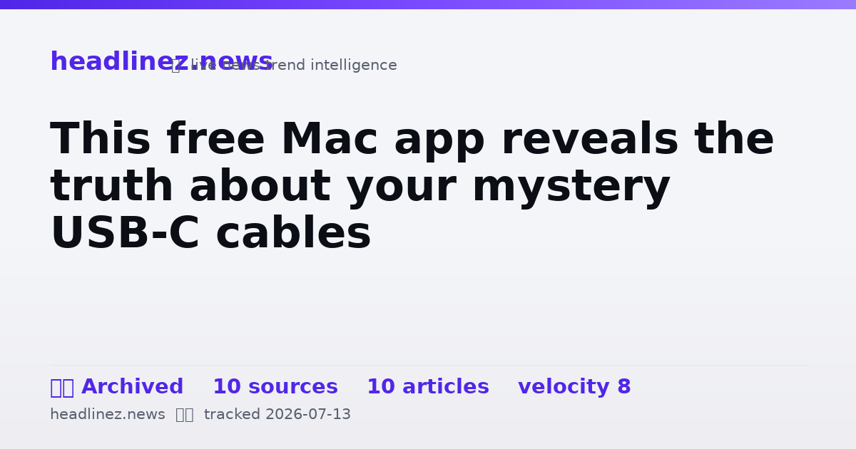 Visual summary for This free Mac app reveals the truth about your mystery USB-C cables
