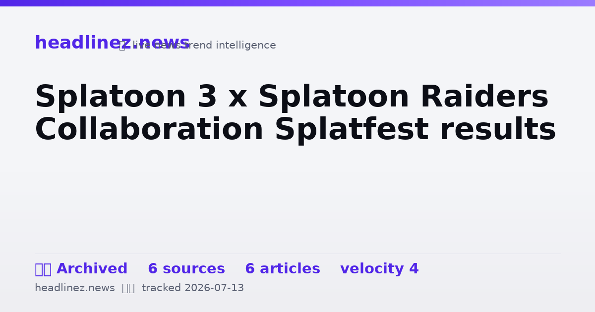 Visual summary for Splatoon 3 x Splatoon Raiders Collaboration Splatfest results