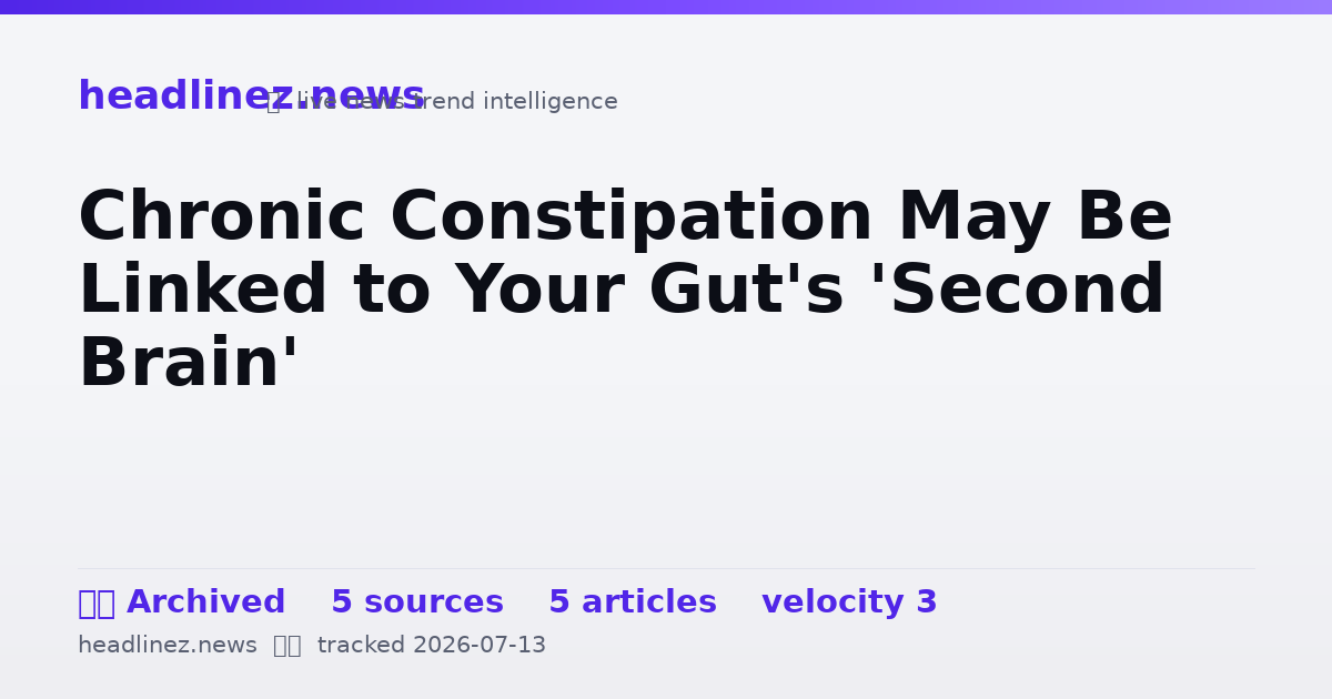 Visual summary for Chronic Constipation May Be Linked to Your Gut's 'Second Brain'