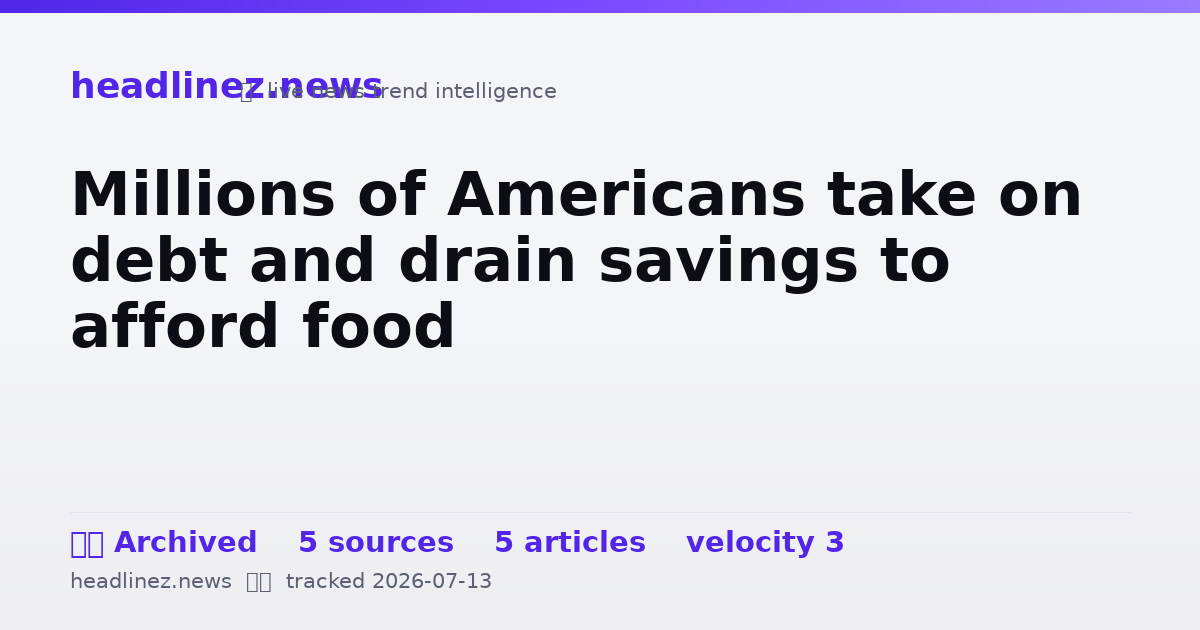 Visual summary for Millions of Americans take on debt and drain savings to afford food